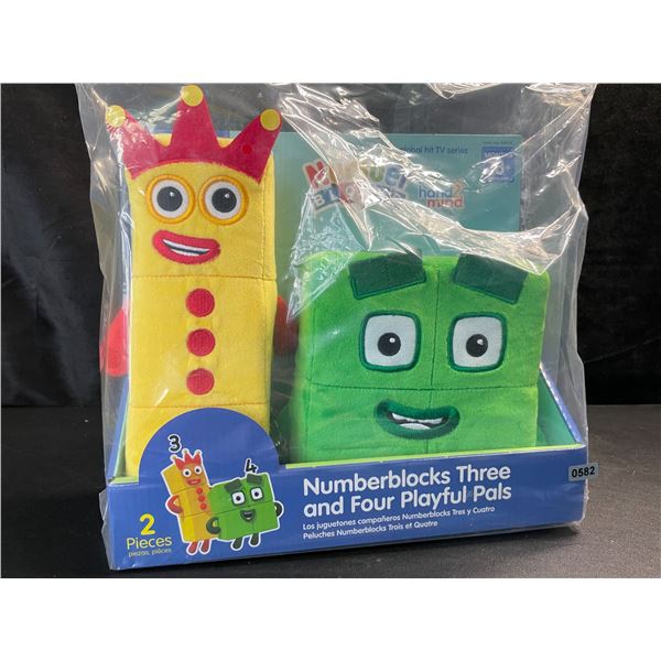 1 Numberblocks 2PC Toy Plush Play Set; Three and Four Playful Pals - New