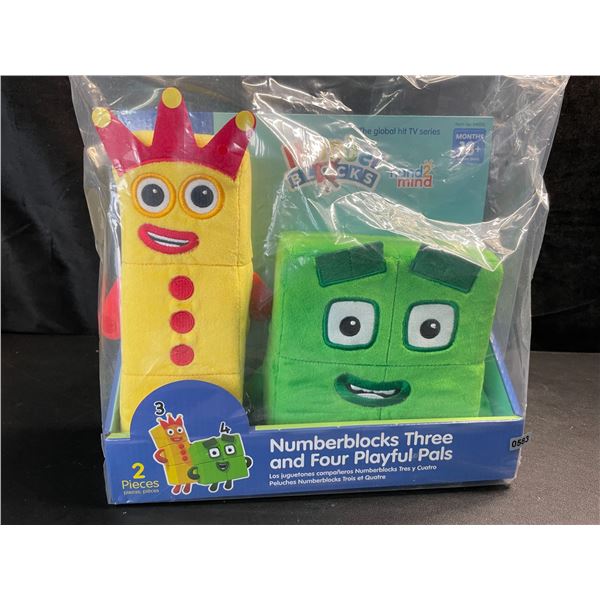 1 Numberblocks 2PC Toy Plush Play Set; Three and Four Playful Pals - New