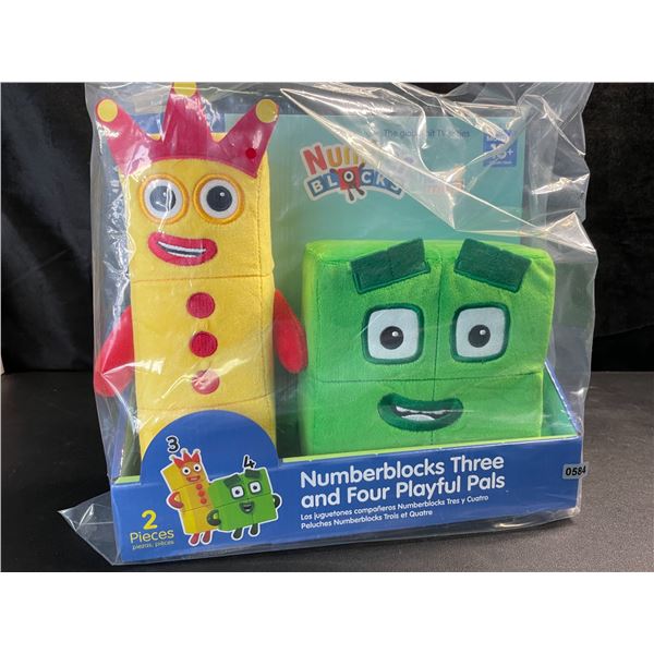 1 Numberblocks 2PC Toy Plush Play Set; Three and Four Playful Pals - New