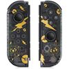 Image 1 : 1 Set of Gold/Black Pikachu Pokemon Design Joycon Controllers for Nintendo Switch - New