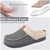 Image 4 : 1 Pair of LongBay Women's Wool Sherpa Memory Foam Slippers (Size XL/11-12) - Grey - New