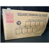 Image 1 : 1 Box of Le'Raze 16-Pack Square Drinking Glasses - New (Dmg Box - See Photos)