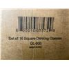 Image 2 : 1 Box of Le'Raze 16-Pack Square Drinking Glasses - New (Dmg Box - See Photos)