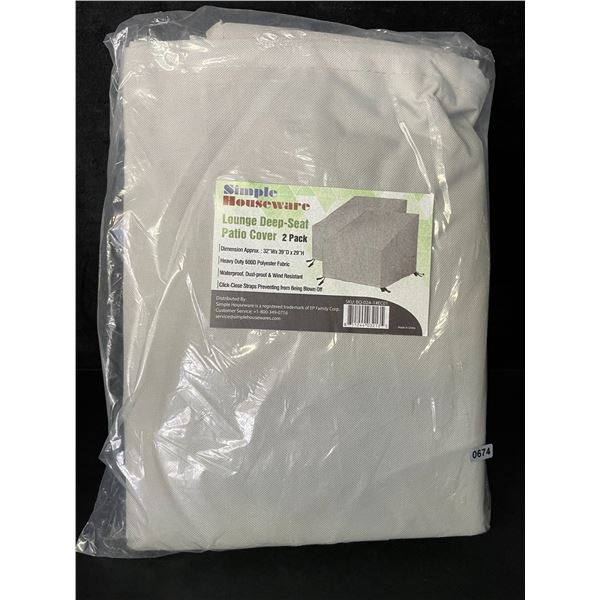 2-Pack of SimpleHouseware Lounge Deep-Seat Patio Chair/Furniture Covers (32 x 39 x 29") - New