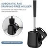 Image 7 : 2-Pack of SetSail Premium Silicone Toilet Brushes with Holders - Black - Brand New