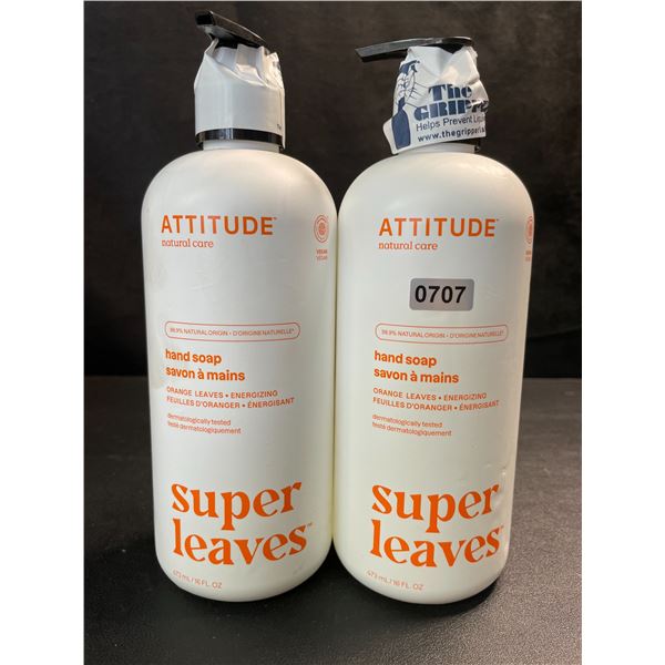 2 Attitude Natural Care Super Leaves Liquid Hand Soaps -473ml Each - New