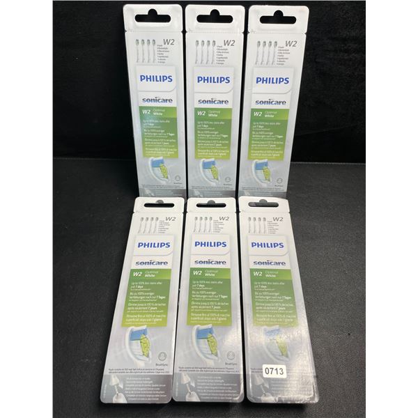 6 Packs of Philips Sonicare W2 Optimal White Replacement Brush Heads (4 Per Pack) - New