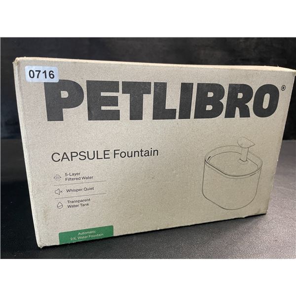 1 PetLibro Capsule Automatic 2.1L Pet Water Fountain - Blue/Stainless Steel - New
