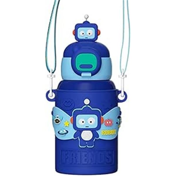 1 Robot Design Insulated Thermos/Water Bottle for Kids - 450ml - New