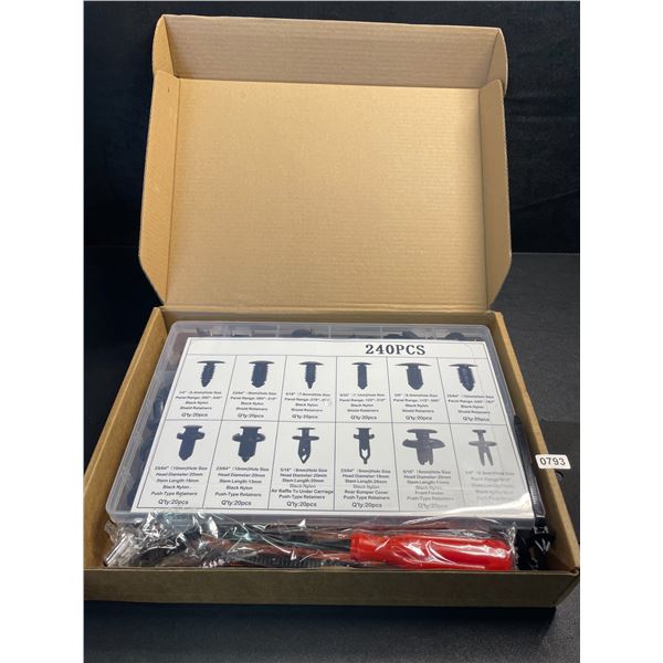 240PC Assorted Car Retainer Clips Set/Bumper Push Type Retainer Set - New