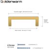 Image 5 : 10-Pack of Drawer/Cabinet Handles - Brushed Gold - 3.77" Hole Centers - New in Box