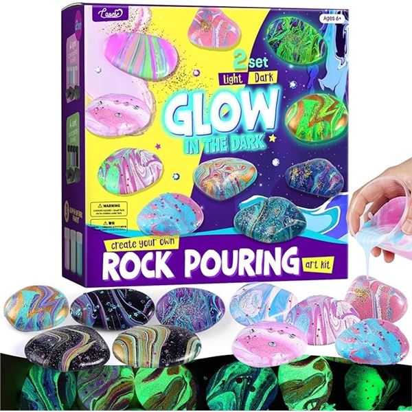 1 Laoese 2-in-1 Rock Painting Art Kit - Glow In The Dark Rock Painting/Arts & Crafts Kit - New
