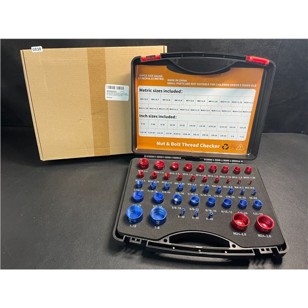 44PC Nut & Bolt Thread Checker Tool Set - Brand New