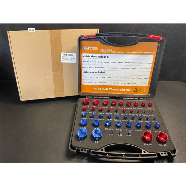 44PC Nut & Bolt Thread Checker Tool Set - Brand New