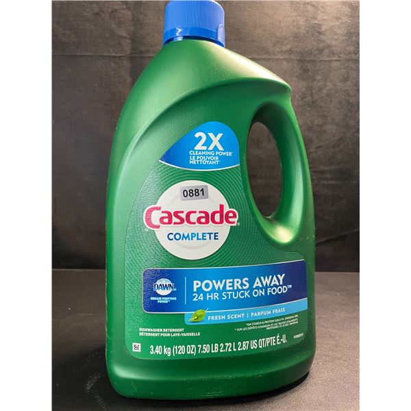 1 Large Jug of Cascade Complete Dishwasher Detergent - Fresh Scent w/ Dawn - 3.40kg - New