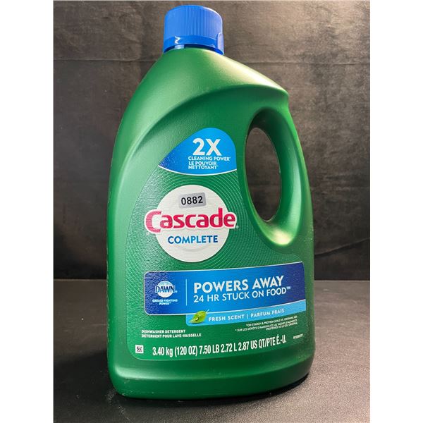 1 Large Jug of Cascade Complete Dishwasher Detergent - Fresh Scent w/ Dawn - 3.40kg - New