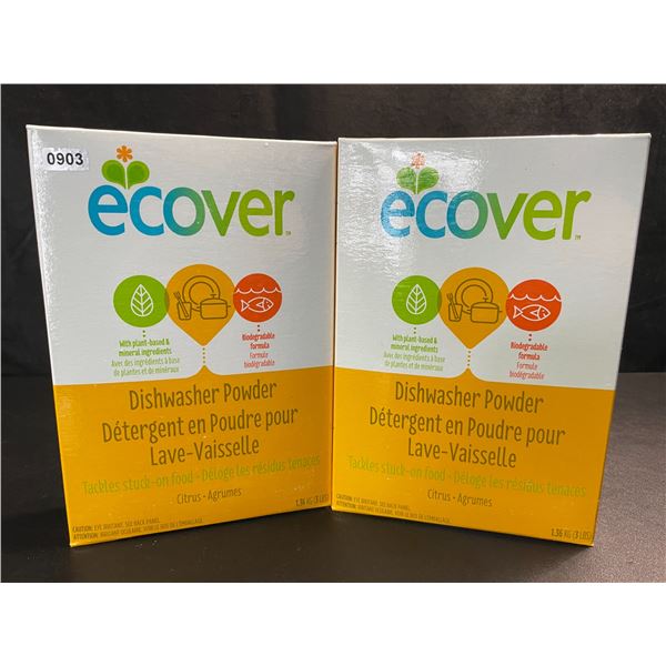 2 Boxes of Ecover Natural Plant-Based Dishwasher Powder - Citrus - 1.36kg - New Sealed