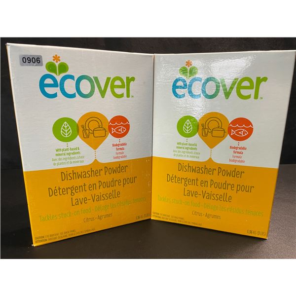 2 Boxes of Ecover Natural Plant-Based Dishwasher Powder - Citrus - 1.36kg - New Sealed