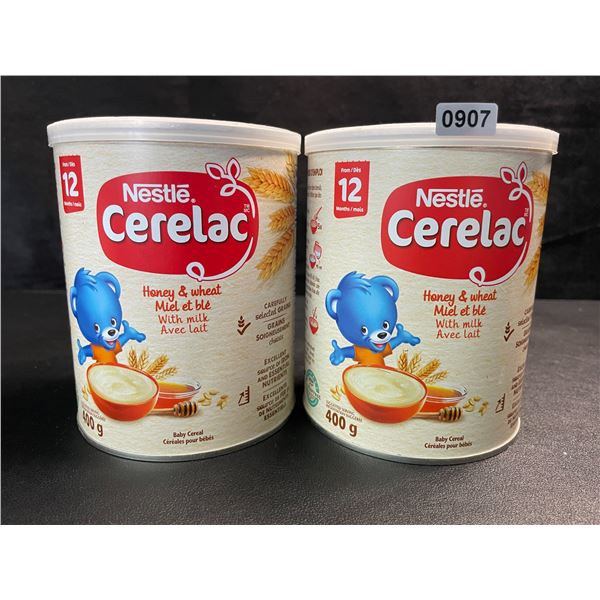 2 Nestle Cerelac Honey & Wheat with Milk Baby Cereal - 400G Each - New (BB: 2026/MA/06)