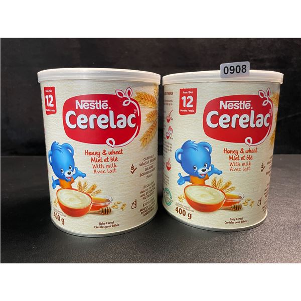 2 Nestle Cerelac Honey & Wheat with Milk Baby Cereal - 400G Each - New (BB: 2026/MA/06)