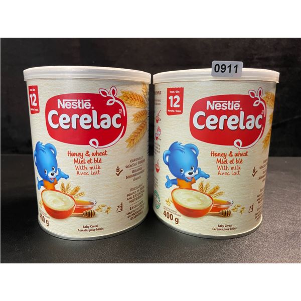 2 Nestle Cerelac Honey & Wheat with Milk Baby Cereal - 400G Each - New (BB: 2026/MA/06)