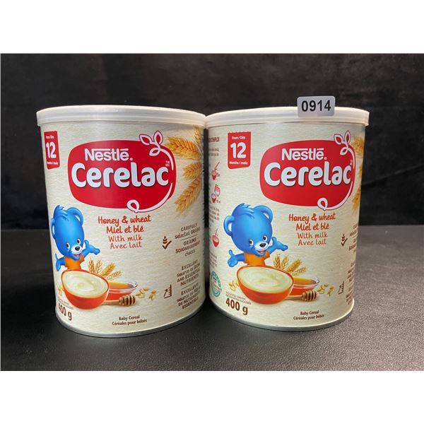 2 Nestle Cerelac Honey & Wheat with Milk Baby Cereal - 400G Each - New (BB: 2026/MA/06)