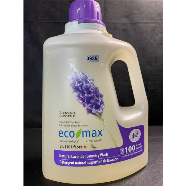 1 Jug of Eco Max Powerful & Plant-Based Natural Lavender Laundry Wash - 3L/100 Loads - New