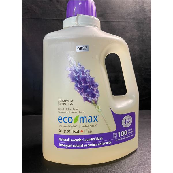 1 Jug of Eco Max Powerful & Plant-Based Natural Lavender Laundry Wash - 3L/100 Loads - New