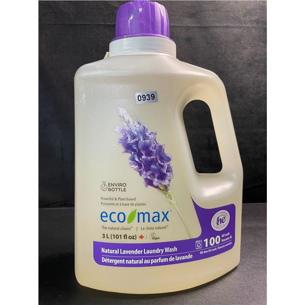 1 Jug of Eco Max Powerful & Plant-Based Natural Lavender Laundry Wash - 3L/100 Loads - New