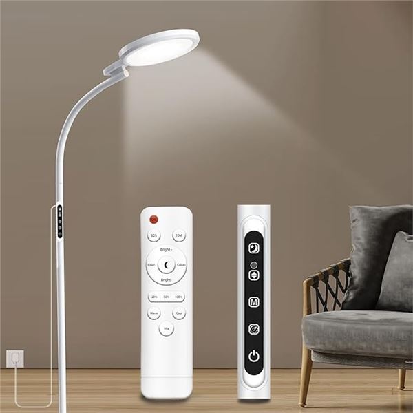 1 HappyLamp UV-Free 10,000Lux Light Therapy Floor Lamp w/ Remote Control (59") - New/Open Box