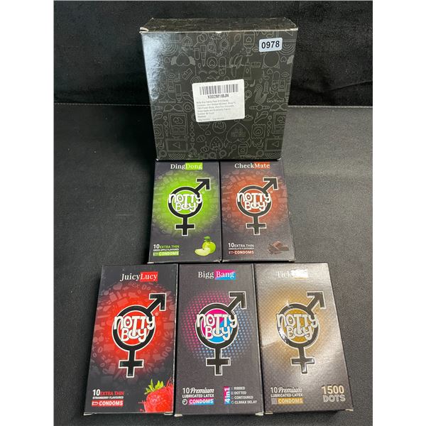 NottyBoy 5-Pack Variety Box of Condoms (50 Condoms Total) - Assorted Flavors/Textures - New