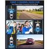 Image 10 : 1 SUVCON Dash Cam; Front and Rear WiFi 2K 3-Channel Dash Cam w/ 32GB SD Card -  New Sealed!