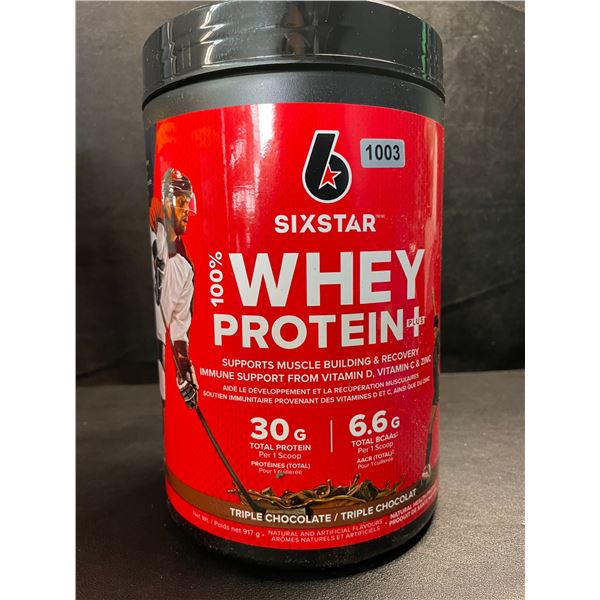 1 Tub of Six Star 100% Whey Protein+ Powder - Triple Chocolate - 917g - New (Exp: SEP 2027)