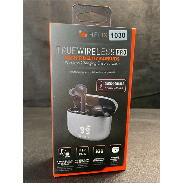 1 Pair of Helix True Wireless Pro High Fidelity Earbuds - New