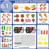 Image 6 : 1 BBQ Grill Kids Kitchen Toy Play Set - 61PCS - Blue - Brand New!