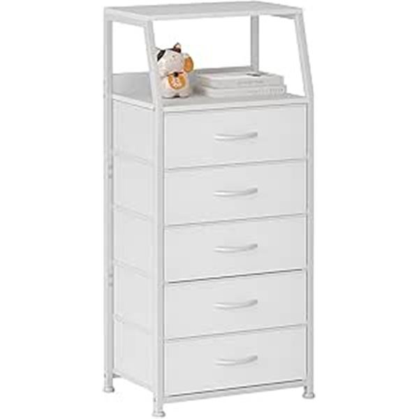 1 Mexin Tall Storage Tower/Dresser with Fabric Drawers (43" x 16") - New in Box (Assembly Req'd)