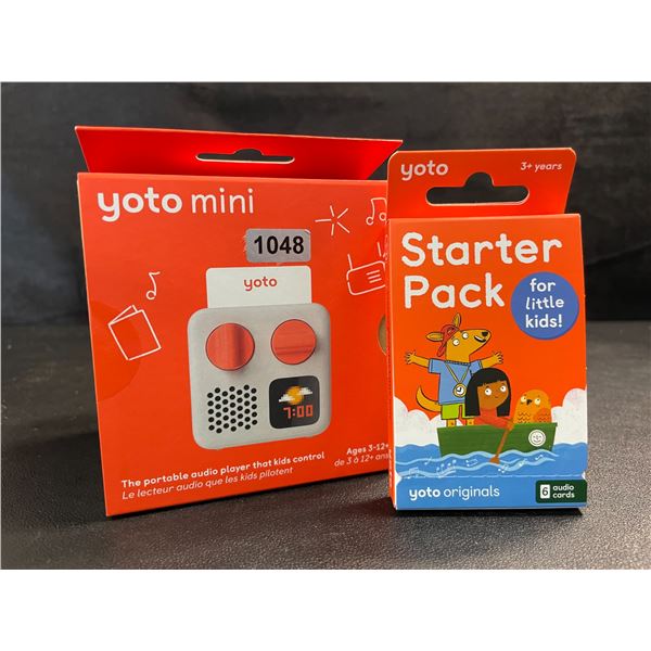 1 Yoto Mini + Starter Pack; Kids Screen-Free Bluetooth Audio Player/All-In-One Travel Device - NEW