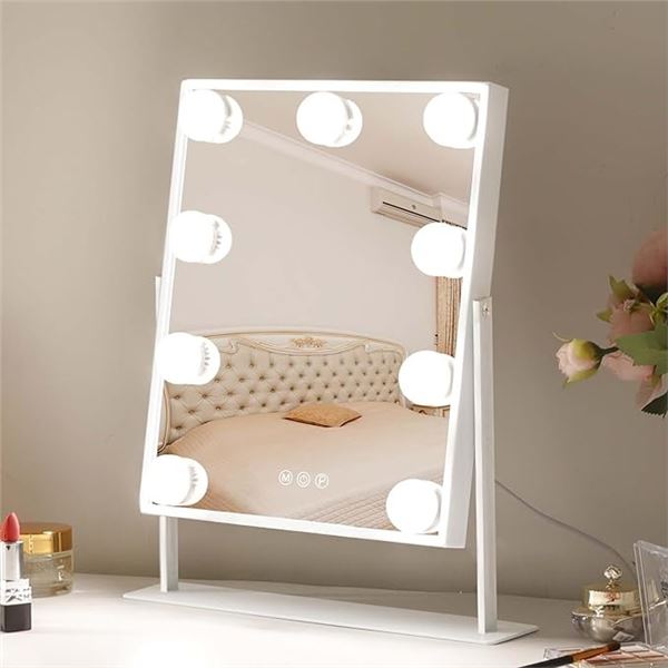 1 Vanity Makeup Mirror with Lights/Hollywood Lighted Makeup Mirror - White - New in Box!