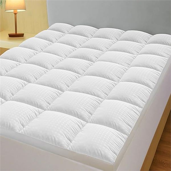 1 Queen Size Pillow Top Mattress Topper/Extra Thick Mattress Pad (60x80") - New Sealed!