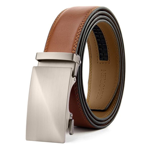 1 Chaoren Mens Leather Ratcheting Belt 35mm for 32-38" Waist - New