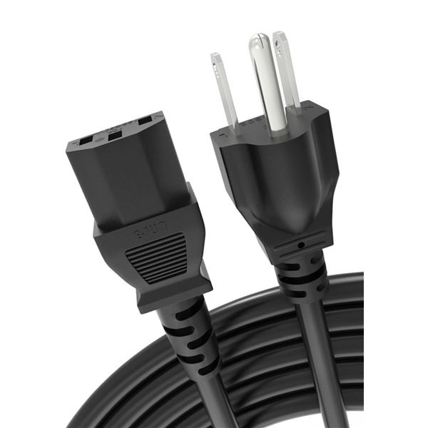1 Bicmice 10ft Standard 3 Pin Power Cord for PC, TV, Printer, PSU, Monitors - New
