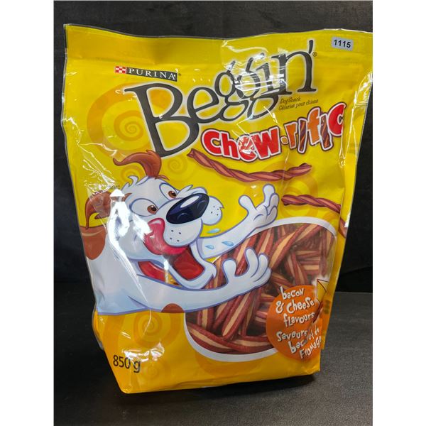 1 Bag of Purina Beggin' Chew-Rific Bacon & Cheese Flavours Dog Treats - 850g - New