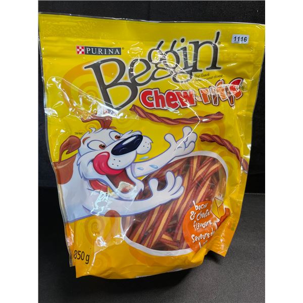 1 Bag of Purina Beggin' Chew-Rific Bacon & Cheese Flavours Dog Treats - 850g - New