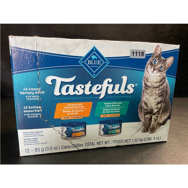 1 Case of Blue Tastefuls 12-Count Variety Pack Wet Cat Food - (12 x 85g Cans) - New
