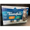 Image 1 : 1 Case of Blue Tastefuls 12-Count Variety Pack Wet Cat Food - (12 x 85g Cans) - New