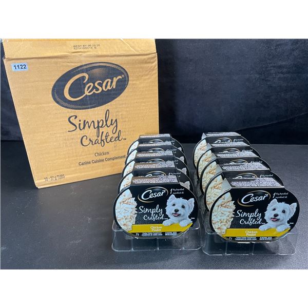 1 Case of Cesar Simply Crafted Chicken Wet Dog Food - 10 x 37g Tubs - New - BB: 06/29/2026