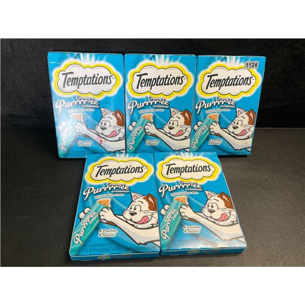 5 Temptations Creamy Purreee with Tuna Cat Food Treats - 4 Pouches Per Box/20 Total - New