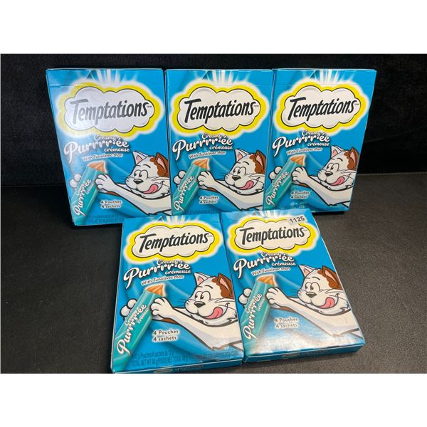 5 Temptations Creamy Purreee with Tuna Cat Food Treats - 4 Pouches Per Box/20 Total - New