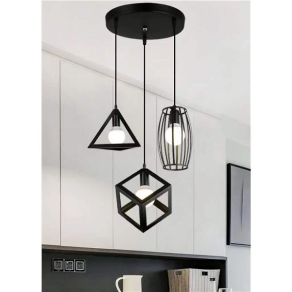 1 3 Light Modern Pendant Interior Home Light Fixture Without Bulbs - New