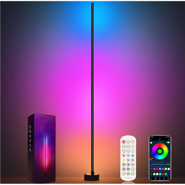 1 Smart RGB LED Corner Lamp with App and Remote Control 16 Million Colours - New
